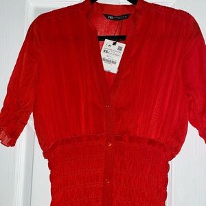 Super cute modest bold red dress from Zara BRAND NEW never worn before